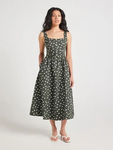 Pure Denim Sleeveless Midi Dress