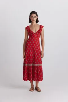 Vestido volante pecho