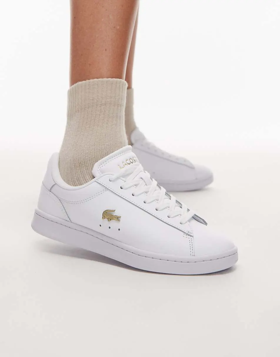 Lacoste carnaby set leather logo trainers in white