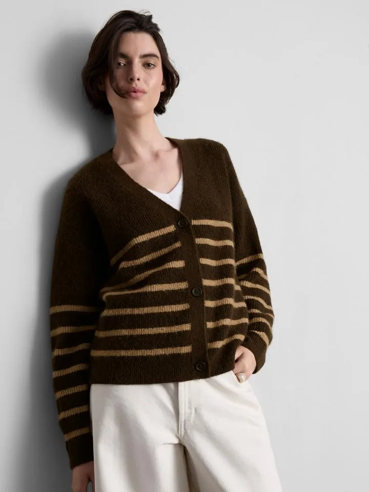 Gilet côtelé doux à col en V