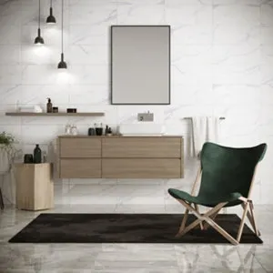 Faïence murale Marble Chic blanc - l. 25 x L. 60 cm