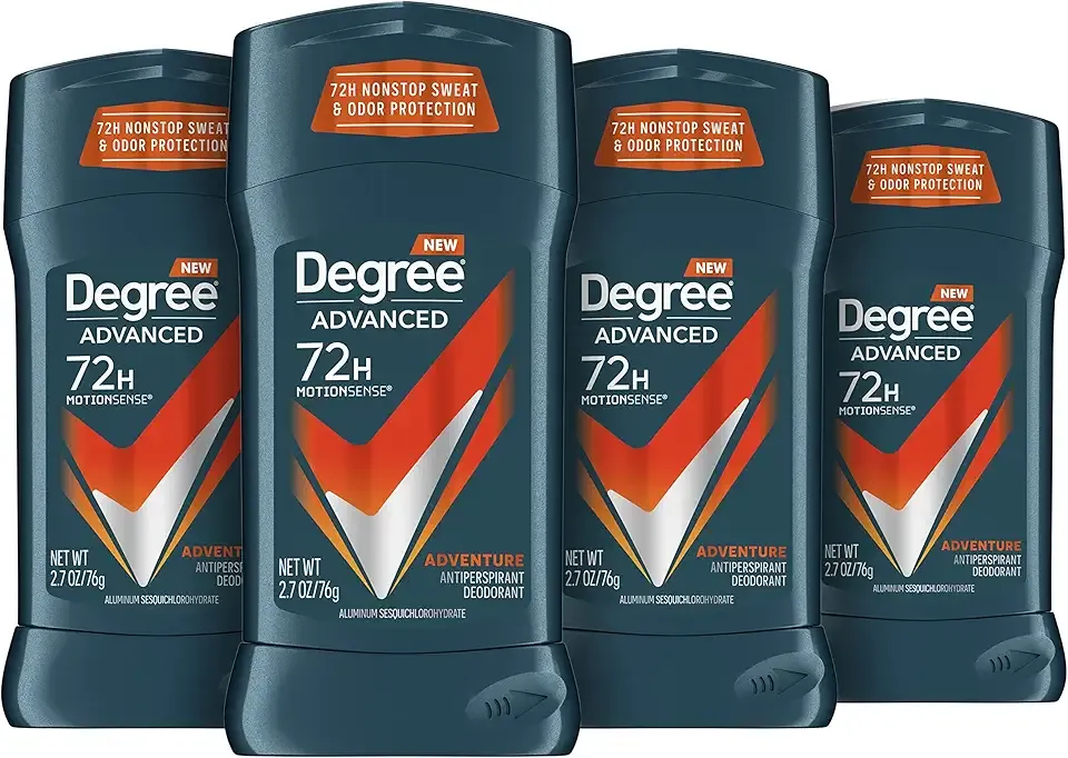 Degree Men Antiperspirant Deodorant Adventure Antiperspirant For Men With MotionSense Technology 2.7 oz, Pack of 4