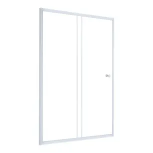 Porte de douche coulissante verre trempé 4 mm cadre blanc GARIAN 2V - l. 120 x H. 185 cm