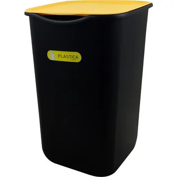 Pattumiera Plastica con Coperchio Giallo 50 litri
