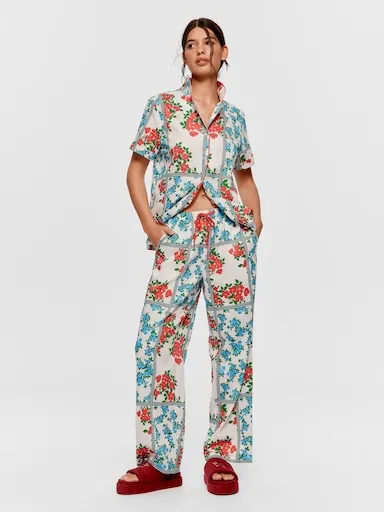 Garden Floral Tile 100% Cotton Classic Pj Pant