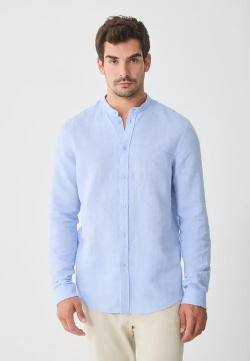 LINEN MIX SHIRT - Skjorte - light blue