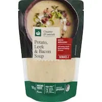 woolworths chilled soup potato leek & bacon Pouch 500g