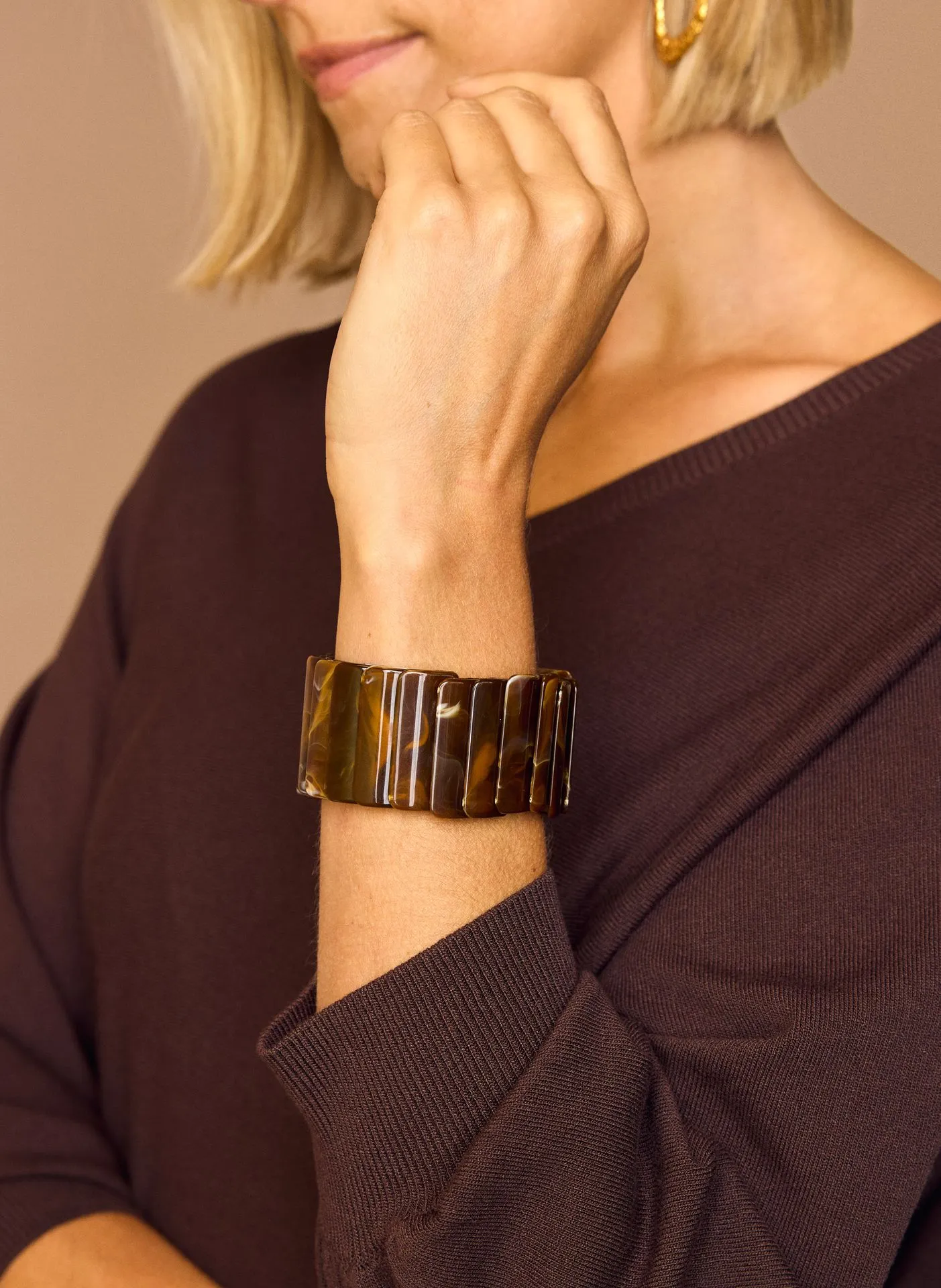 Bruine kralen armband