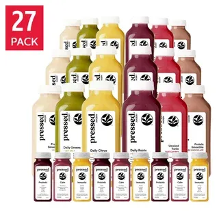 Pressed Juicery 3-day Juice + Protein Cleanse - 27 bottles, 18 Juices & 9 Shots