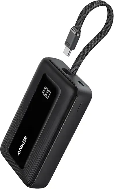Anker Power Bank,10,000mAh 30W with USB-C Travel Essential Portable Charger | 30W Portable Charger with USB-C Input and Output for iPhone 17 / 16, Galaxy, and More (Black)