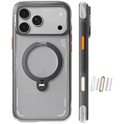 TORRAS Ostand Q3 Air for iPhone 17 Pro Max Case with 360 Magnetic Stand, Fit for MagSafe, Mil-Grade Drop Tested, Camera Control Button, Shockproof Phone Case for iPhone 17 Pro Max 6.9", Shadow Black