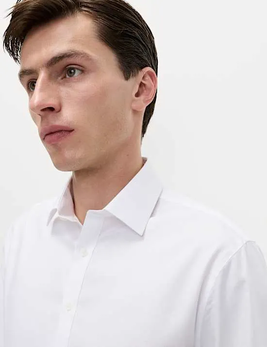 Ultimate bügelfreies Twill-Hemd in normaler Passform, 5 cm kürzer