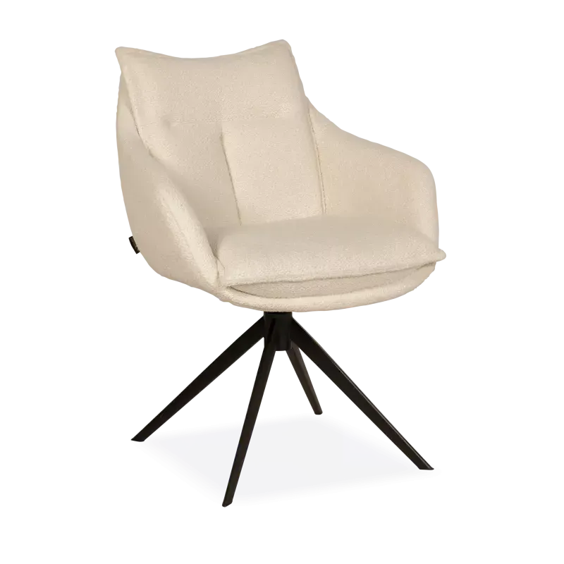 Armstoel Kenzo (draai - zwart) - Rhythm Ecru