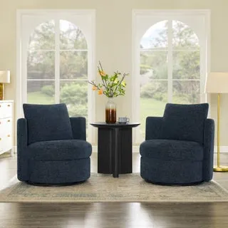 Thomasville Davos Swivel Chairs, 2-pack, Dark Blue