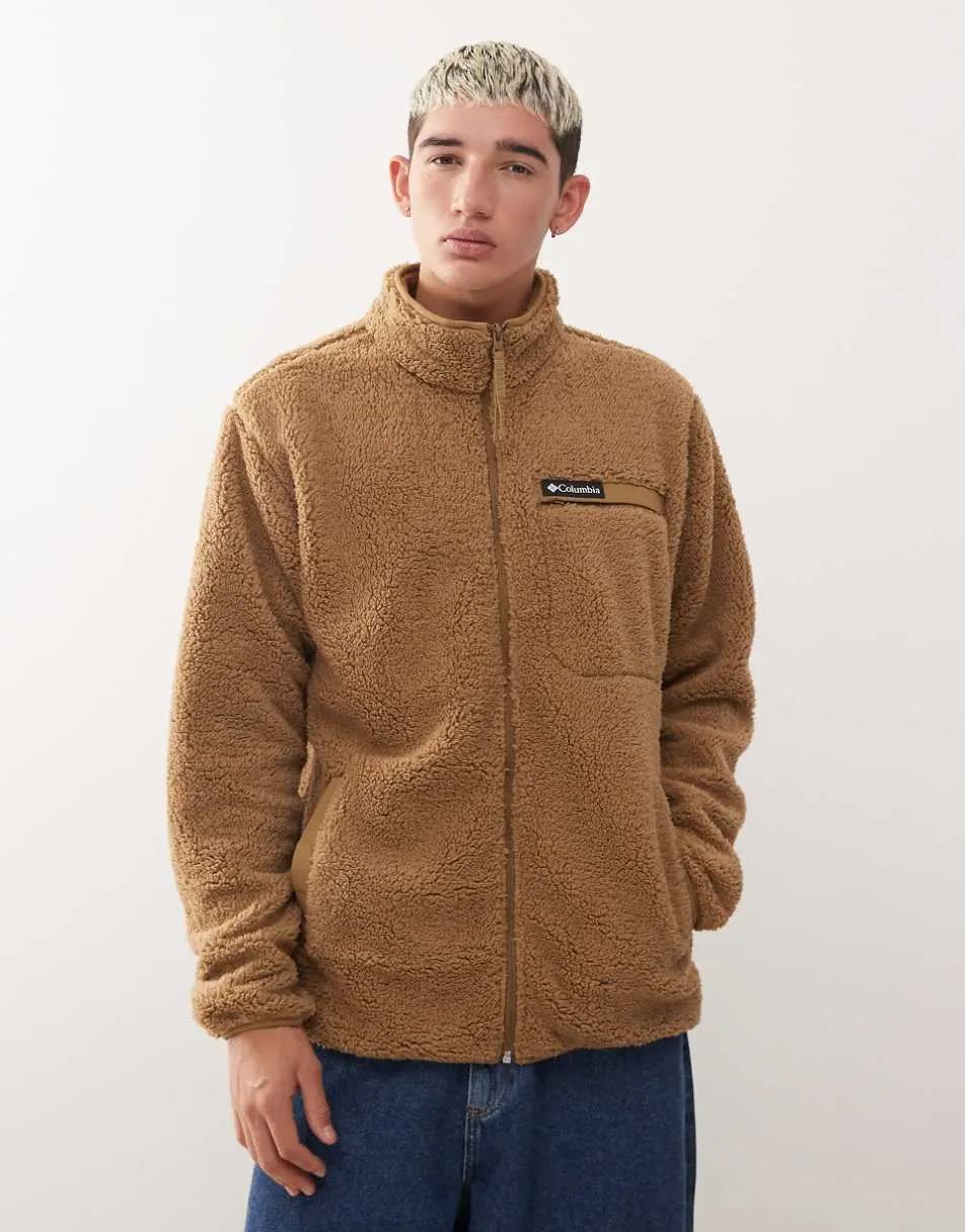 Columbia Rugged Ridge high pile full zip fleece in brown