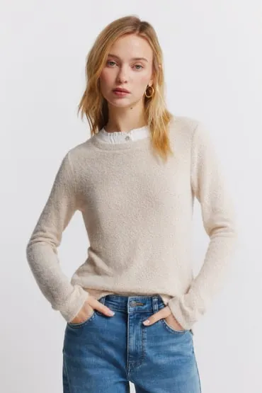 Camiseta chenilla cuello combinado