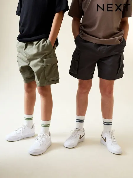 Charcoal Grey/Khaki Cargo Shorts 2 Pack (3-16yrs)