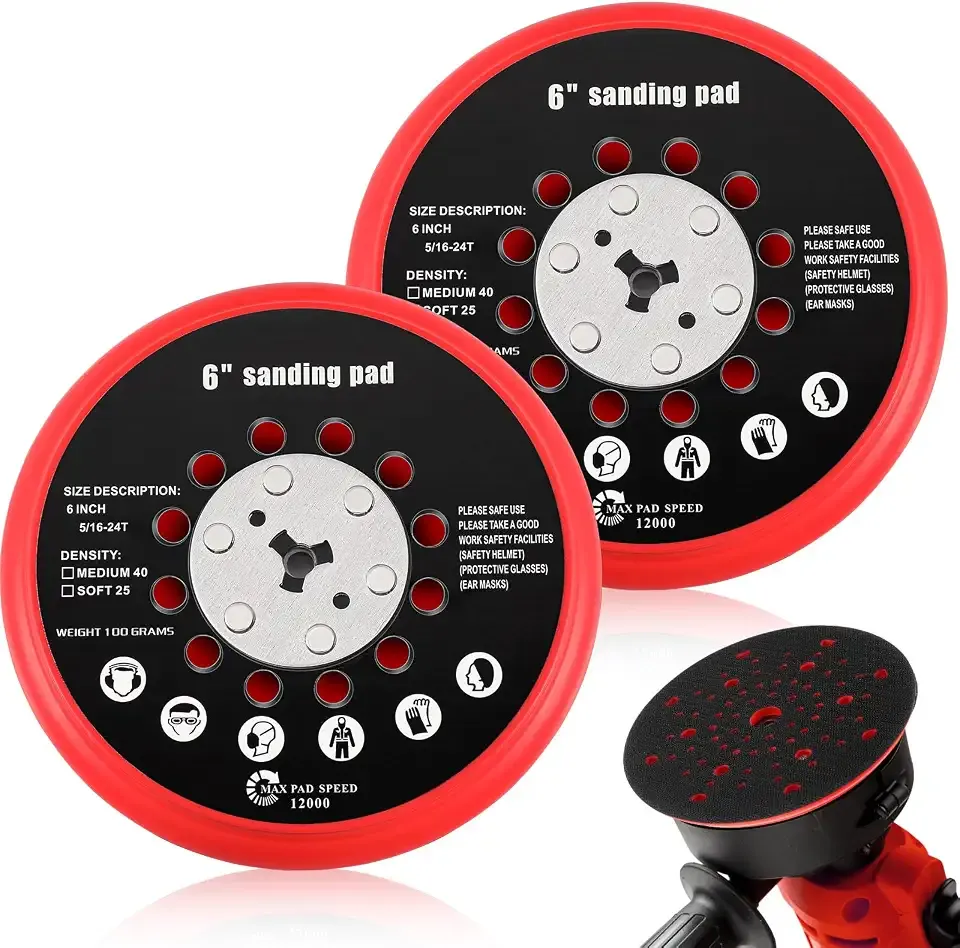 6" Replacement Sander Pad Compatible with Bosch Get75-6n, 2 Set | Hook and Loop Replacement Sander Pad, Multi-Hole Dust Removal Design, Compatible with RSM6044 RSM6045 RSM6046