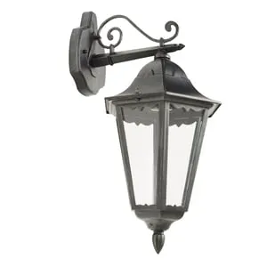 Applique classico da esterno Monza discendente nero IP44 E27 INSPIRE