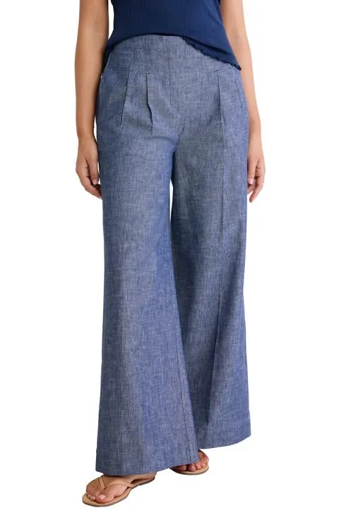 nz BY NIC AND ZOE Ellis Wide Leg Chambray Pants