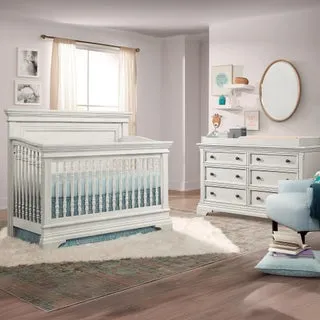 Imagio Baby Ashley 2-piece Crib Set, Brushed White