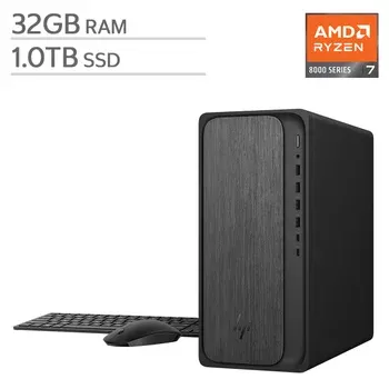 HP OmniDesk Tower - AMD Ryzen 7 8700G - Windows 11 Home - 32GB Memory - 1TB SSD