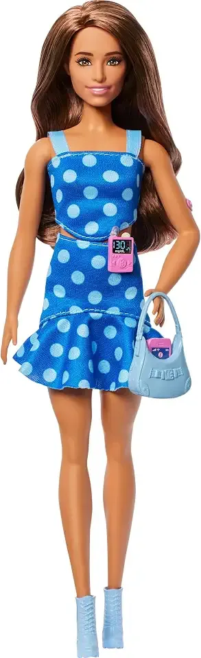 Fashionistas Doll #242, Doll with Type 1 Diabetes Wearing Polka Dot Outfit and Accessories, in Partnership with Breakthrough T1D | Polka Dot Outfit, Accessories Included, Partnership with Breakthrough T1D