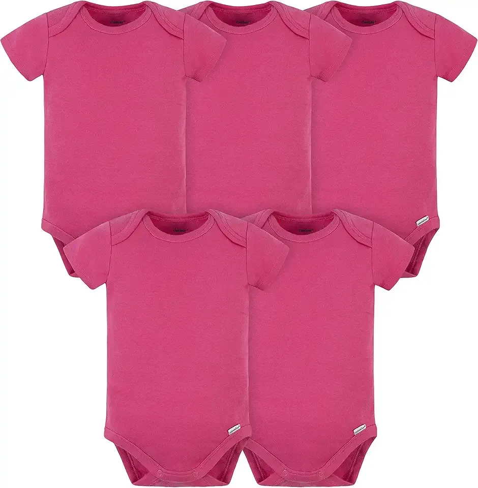 baby-boys 5 Pack Onesies Multi-packs Bundle Interlock 180 Gsm