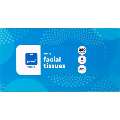 Pams Value White 2 Ply Facial Tissues
