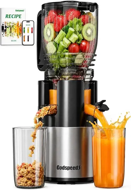 Juicer Machines with 5.8" Large Feed Chute, Slow Masticating Cold Press Juicer for Whole Fruits & Vegetables, Easy to Clean Design, High Juice Yield Home Juicer for Daily Wellness