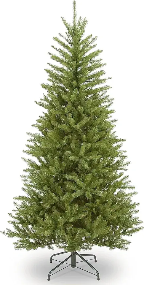 National Tree Company 6.5 ft Unlit Dunhill Fir Slim Artificial Christmas Tree, 1,184 Tips, Includes Stand, Green