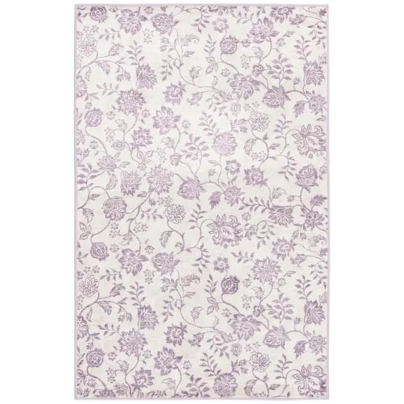 Mainstays Lavender Floral Faux Fur Indoor Accent Rug, 36 in x 56 in $26.72