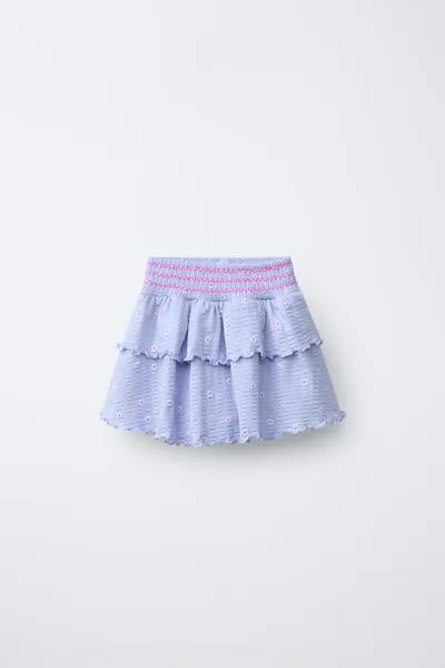 FLORAL TEXTURED BERMUDA SKORT