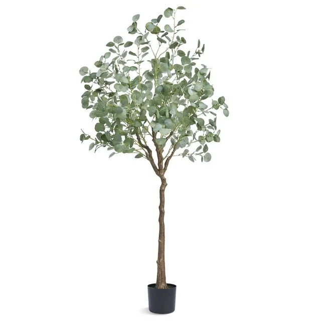 Árbol Artificial Árbol de Eucalipto VEVOR 800 x 1810 mm Planta Artificial de PE para Decoración Maceta de Árbol Verde 170 x 145 mm para Hogar, Oficina