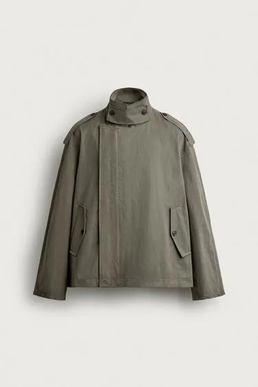 CROPPED TECHNICAL TRENCH COAT