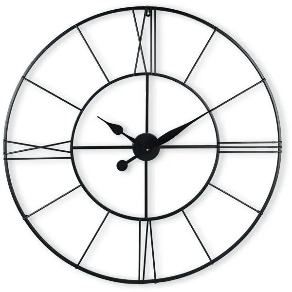 Klok Nimar metaal rond 80cm zwart strak dessin 63