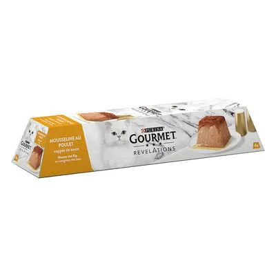 Nourriture humide Gourmet Revelations pour chat 12 x 57 g + 4 x 57 g offerts ! Mousseline : poulet