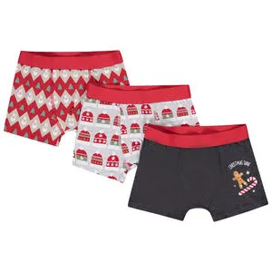 Coffret de 3 boxers de Noël motifs fantaisie pour garçon