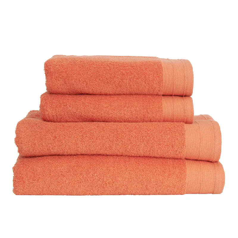 Set 4 Toallas 100% Algodón cardado - Basic LMQ naranja