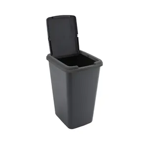 Cubo de basura DELINIA Swing plástico negro 50 litros