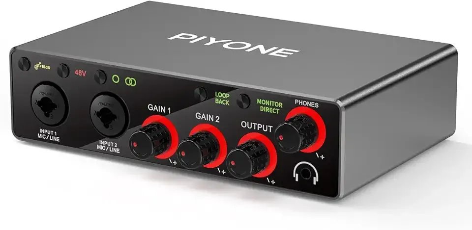 Audio Interface, 2X2 24-bit/192kHz Interface for High-Fidelity, Studio Quality PC/Mac/iOS Recording, XLR/TRS Combo Input, Monitor Mix/Loopback Function, One-Cable Setup(Alloy Charcoal)