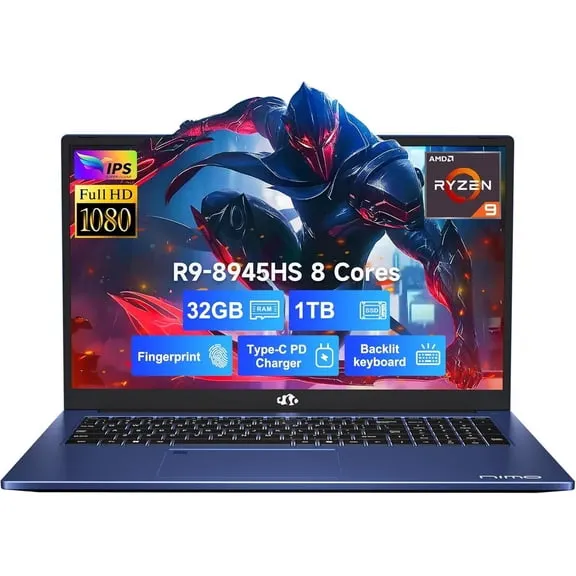 Deal , Nimo Gaming Laptop 17.3" Ryzen 9 8945HS,32GB RAM, 1TB SSD, Radeon 780M Graphics, PD 100W Type-C 4.0, AI&VR Ready Copilot+ PC, Backlit Keyboard Fingerprint, $1,049.99