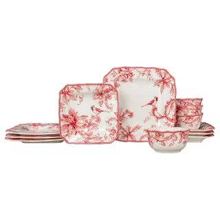 222 Fifth Christmas Lane 12 Piece Dinnerware Set