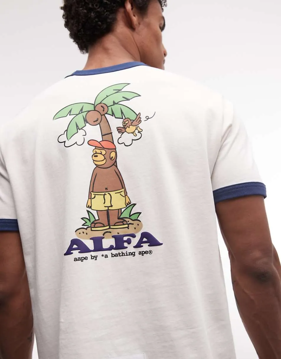 Aape by A Bathing Ape alfa t-shirt in off white