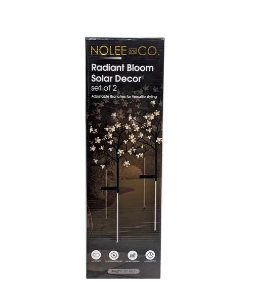 Nolee and Co.® Radiant Bloom Solar Decor - Set of 2