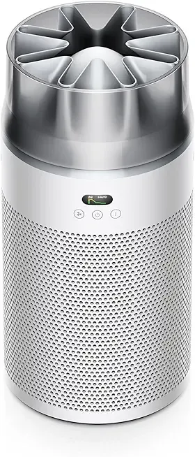 HushJet Purifier Compact, Quiet air purifier, App Controlled, Purifies up to 203 sq ft, Captures NO2 (White/Silver)