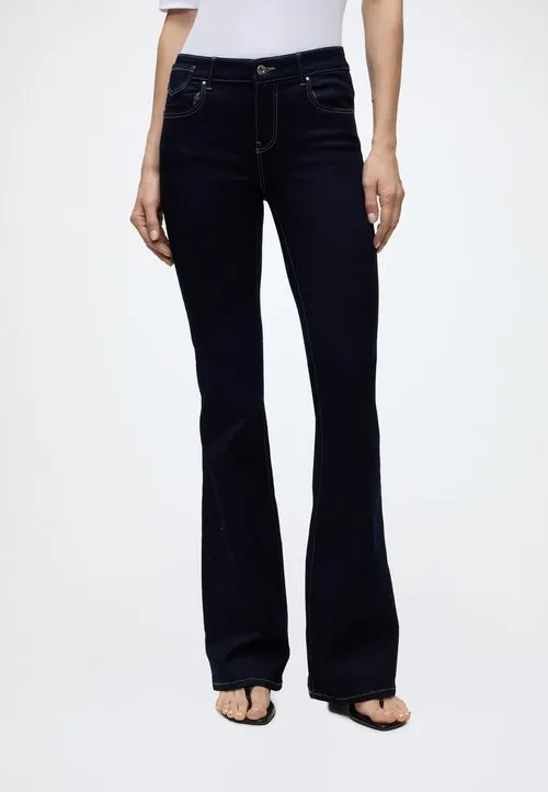 ONLREESE RETRO - Flared jeans - dark blue denim/rinse