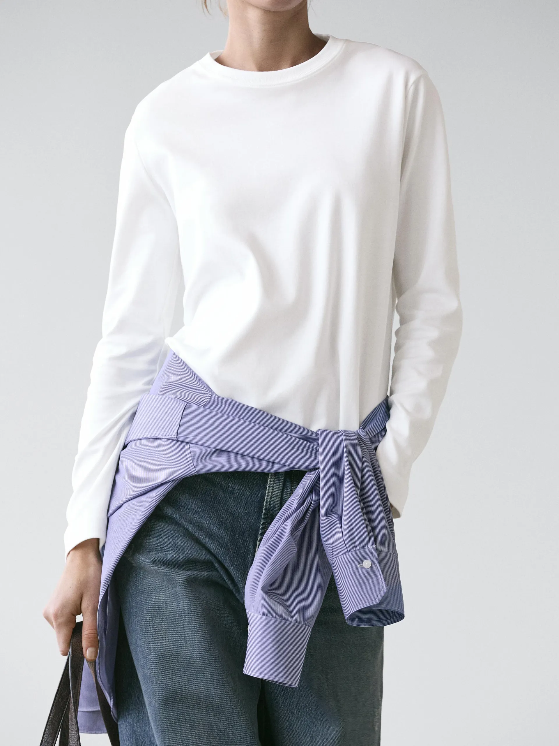 100% katoenen interlock T-shirt met lange mouw