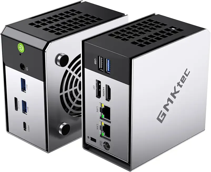 GMKtec Mini PC AMD Ryzen 5 PRO 6650H (Turbo 4.50GHz) 16GB DDR5 1TB NVME SSD Dual NIC LAN 2.5GbE Oculink, USB4, HDMI, USB-C Desktop Computer M8