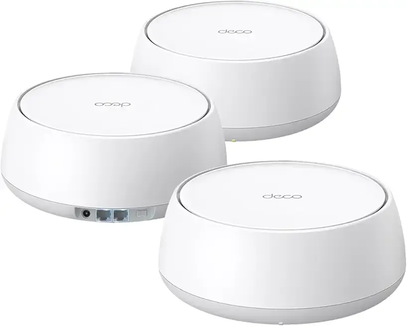 TP-Link Deco BE25 Dual-Band BE5000 WiFi 7 Mesh Wi-Fi System | 4-Stream 5 Gbps, 240 Mhz | Covers up to 6,600 Sq.Ft | 2X 2.5G Ports Wired Backhaul | VPN,MLO, AI-Roaming, HomeShield, 3-Pack
